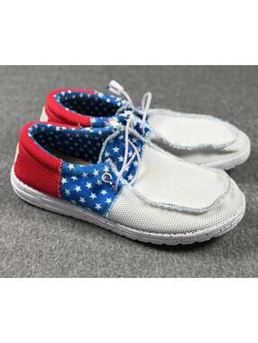 Hey Dude Wally Sox Tri American Pride Patriotic Men's 10 Fourth of July